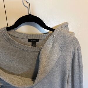 Grey crew neck sweater with button cuffs Halogen Grey Size L